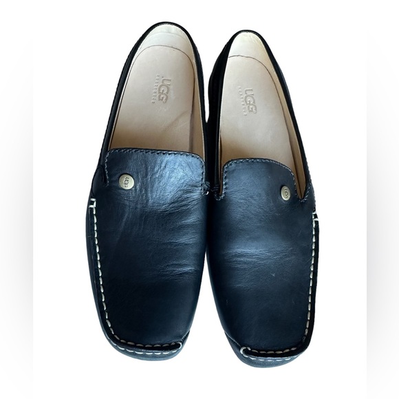 Ugg Low Heel Leather Slip On Mules Driving Loafers - Picture 2 of 9